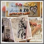 Leuke tekst op hout of textiel? Tevens als workshop NIEUW, Ophalen of Verzenden, Nieuw