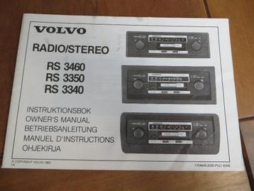 Zeldzame handleiding Volvo radio's RS 3460, 3350, 3340 1983 beschikbaar voor biedingen