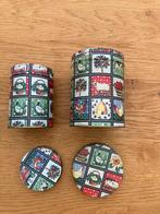 2 retro blikken met diverse afbeeldingen, Verzamelen, Blikken, Ophalen of Verzenden, Gebruikt, Overige, Overige merken