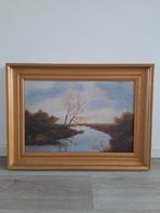 Oude Schilderij Landschap met Water, Ophalen of Verzenden