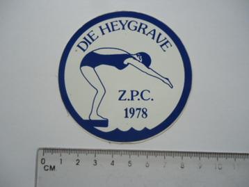 sticker oud 1978 ZPC Die Heygrave zwemmen zwembad zwem club beschikbaar voor biedingen