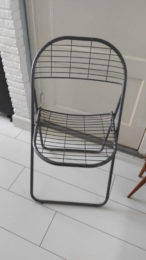 Vintage klapstoel grijs Ikea Niels Gammelgaard, Huis en Inrichting, Stoelen, Gebruikt, Eén, Metaal, Grijs, Ophalen of Verzenden
