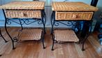 ROTAN kaptafel met spiegel en kruk en nachtkastjes, Huis en Inrichting, Slaapkamer | Nachtkastjes, Ophalen, Overige materialen