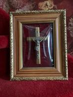 Religie ❤️ schilderij bolglas crucifix corpus, Antiek en Kunst, Antiek | Religie, Ophalen of Verzenden