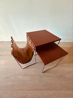 Vintage Brabantia Mimiset met lederen opbergzak, Huis en Inrichting, Woonaccessoires | Krantenbakken en Lectuurbakken, Ophalen of Verzenden