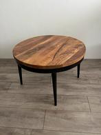 Salontafel van mangohout met stevig stalen onderstel, Huis en Inrichting, Tafels | Salontafels, Ophalen, Rond, 50 tot 100 cm, 50 tot 75 cm
