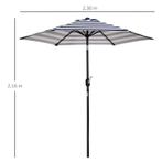 tuinparaplu buitenshuis park balkon frame staal blauwe strep, Tuin en Terras, Parasols, Ophalen of Verzenden, Nieuw, Minder dan 1 meter