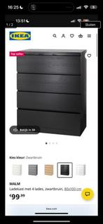 Ikea Malm Ladekast - Zwartbruin, Ophalen, Overige materialen, 5 laden of meer, 100 tot 150 cm