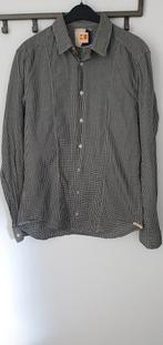 Stoere zwart/ wit geruite Hugo Boss blouse maat M, Zwart, Zo goed als nieuw, Hugo Boss, Halswijdte 39/40 (M)