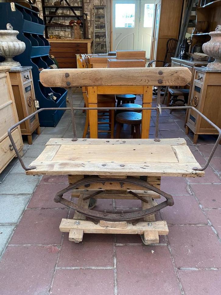 Antieke houten koetsbank bank rijtuigbank, Antiek en Kunst, Antiek | Meubels | Stoelen en Banken, Ophalen