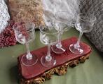 Antieke tulp glazen 4x, kristal 16,5H geëtst Miekje, Ophalen of Verzenden, ., ., .