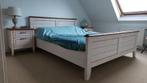 Gratis af te halen Massief houten bed, Huis en Inrichting, Ophalen, Gebruikt, Wit, Tweepersoons