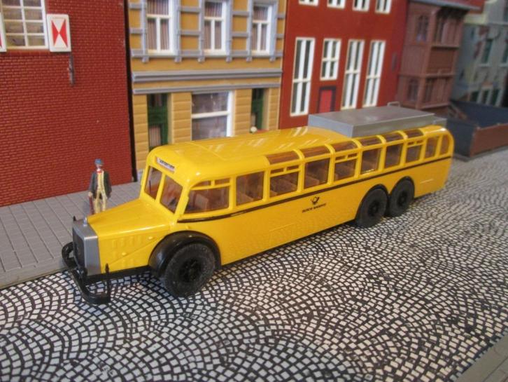 1938 Mercedes Benz O10000 - Brekina Deutsche Bundespost, Hobby en Vrije tijd, Modelauto's | 1:87, Zo goed als nieuw, Ophalen of Verzenden