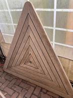 Driehoekige teakhouten tafel, zeldzaam., Ophalen, Gebruikt, Rond, Teakhout