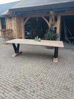 Prachtige Boomstamtafel met Stalen Onderstel, Ophalen, 200 cm of meer, 50 tot 100 cm, Zo goed als nieuw