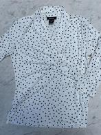 DKNY witte zwart stippel top maat M, Maat 38/40 (M), Ophalen of Verzenden, Zwart