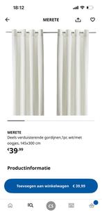 3 stuks witte gordijnen ikea merete, Ophalen, Gebruikt, 200 cm of meer