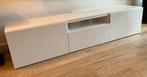 Ikea Besta TV Meubel - Wit 180cm, incl glasplaat, Ophalen, Kunststof, Gebruikt, 150 tot 200 cm