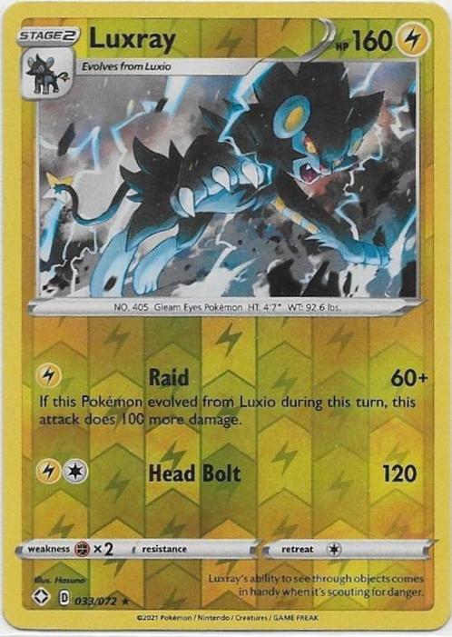 Shining Fates,  Luxray [reverse] 33/72, Hobby en Vrije tijd, Verzamelkaartspellen | Pokémon, Nieuw, Losse kaart, Verzenden