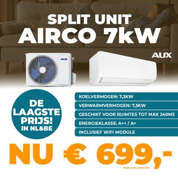 AUX Airco Split Unit 7kW + GRATIS WIFI - DE BESTE PRIJS! beschikbaar voor biedingen