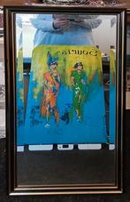 Mooie spiegel (facet) met mooie zwart gouden lijst, Antiek en Kunst, Ophalen of Verzenden