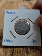 Marokko 1 franc 1951, Postzegels en Munten, Munten | Afrika, Ophalen of Verzenden, Losse munt, Overige landen