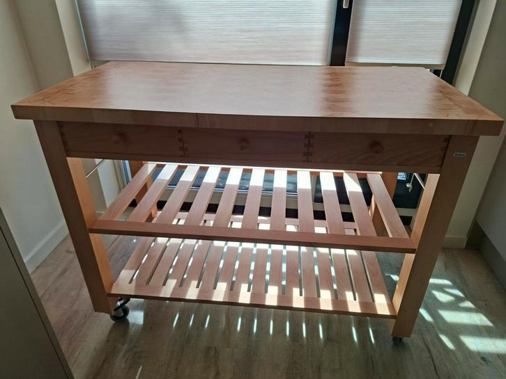 Butler keukentrolley 120  60 cm kopshout, Huis en Inrichting, Keuken | Keukenelementen, Zo goed als nieuw, Minder dan 100 cm, 50 tot 75 cm