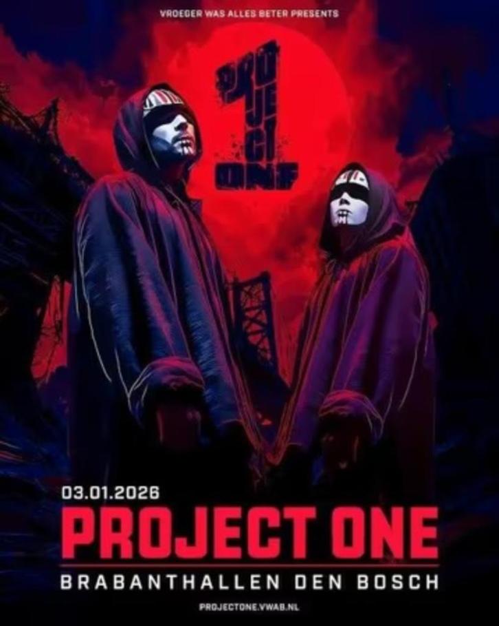 4 tickets Project one zondag 4 januari, Tickets en Kaartjes, Evenementen en Festivals, Drie personen of meer