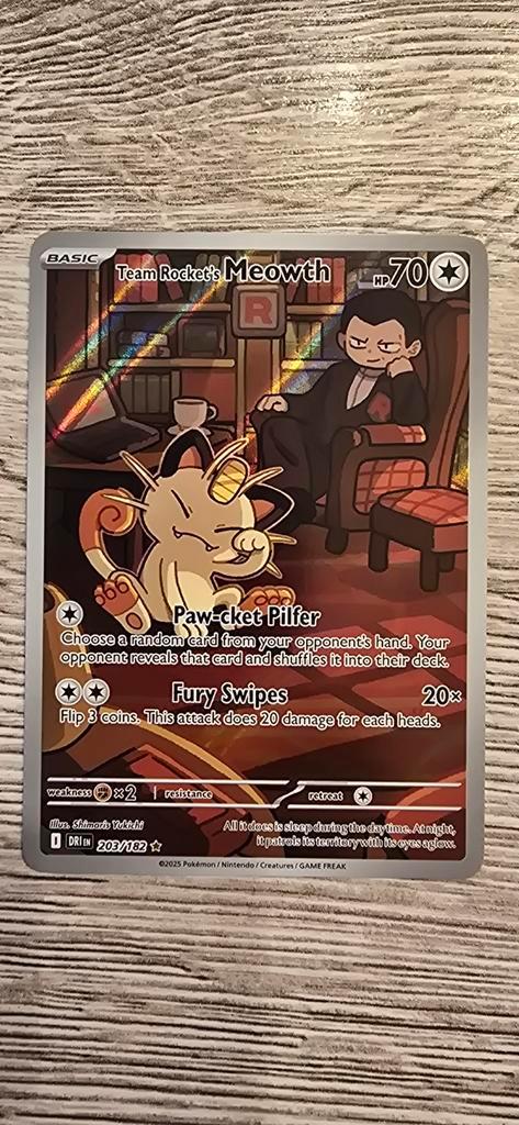 Team Rocket's Meowth - Zeldzame Pokémonkaart!, Hobby en Vrije tijd, Verzamelkaartspellen | Pokémon, Zo goed als nieuw, Losse kaart
