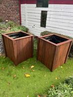 verrijdbare hardhouten bankirai plantenbakken 70x70x80, Tuin en Terras, Bloembakken en Plantenbakken, Ophalen, Vierkant, Tuin