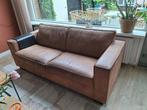 Cognac bruin leren bank, Ophalen, Gebruikt, 150 tot 200 cm, Tweepersoons