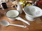 Emaille Set en ook Eiermand te koop - Prachtig!, Ophalen of Verzenden