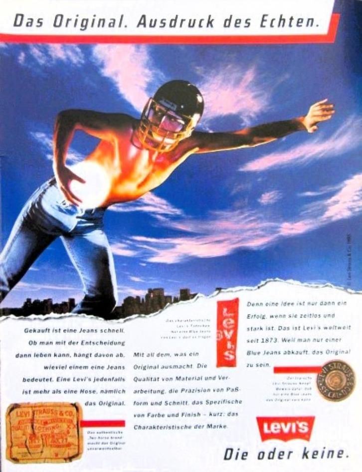 3 vintage advertenties reclames Levi's 1975-85 Levi Levis, Verzamelen, Merken en Reclamevoorwerpen, Gebruikt, Overige typen, Verzenden