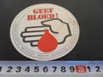 sticker GEEF BLOED ! Rode Kruis Bloedbank Groningen Drenthe, Ophalen, Zo goed als nieuw