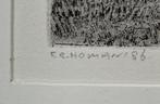 Ets Reinder Homan, bomen en waterpartij, 1986, Antiek en Kunst, Kunst | Etsen en Gravures, Ophalen of Verzenden