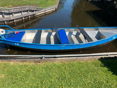 Punter aluminium, Watersport en Boten, Motorboten en Motorjachten, Gebruikt, Aluminium, Tot 6 meter, Elektrisch, Minder dan 10 pk