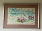 Aquarel in rozetinten, Ophalen, 50 tot 75 cm, Zo goed als nieuw, Schilderij