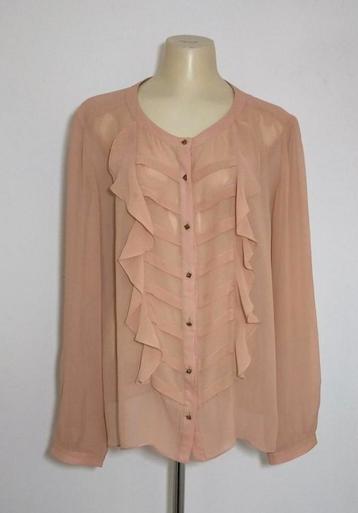 Zalmroze blouse met volants van 100% zijde van Malene Birger beschikbaar voor biedingen