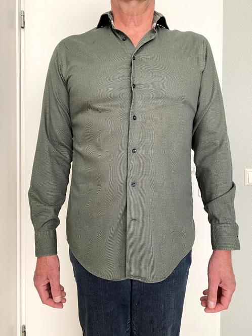 Michaelis overhemd  - maat 41 - slim fit - non iron - groen, Kleding | Heren, Overhemden, Gedragen, Halswijdte 41/42 (L), Groen