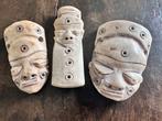 3 Pende Ikhoko amulet been Congo 1900 collectie Antropoloog, Ophalen of Verzenden