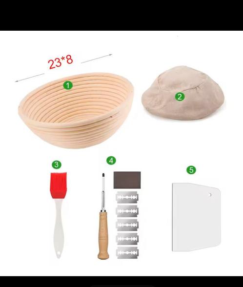 Complete Set broodbakken Rijsmand Score-mesje etc, Huis en Inrichting, Keuken | Keukenbenodigdheden, Nieuw, Ophalen of Verzenden