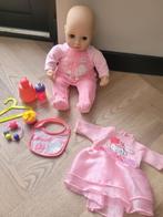 Baby annabell interactieve pop 43cm met accessoires +kleding, Ophalen of Verzenden, Zo goed als nieuw, Babypop