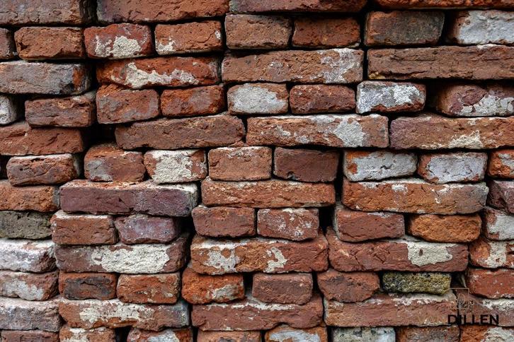 Antieke rode bruine handvorm steen ca 20.5x4 1.000 stuks, Doe-het-zelf en Verbouw, Metselstenen, Zo goed als nieuw, Bakstenen