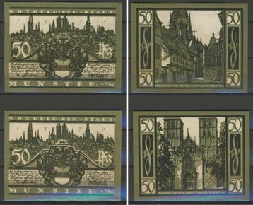 Munster 2 x 50 Pfg 1921 Noodgeld Biljet c-412 jdu  Voor meer beschikbaar voor biedingen