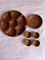 Houten schalen set /serveerschaal donker hout /japandi retro, Ophalen