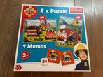 Brandweerman Sam puzzel en memospel., Ophalen of Verzenden, 10 tot 50 stukjes, Zo goed als nieuw, 4 tot 6 jaar