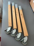 4xikea tafelpoten met wiel, bureaublad grijs, Huis en Inrichting, Tafelonderdelen, Ophalen, Gebruikt, 100 tot 150 cm, 50 tot 100 cm