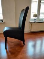 set van zes eetkamerstoelen, zwart leatherlook, Huis en Inrichting, Stoelen, Zo goed als nieuw, Ophalen