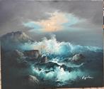 Schilderij zee storm, Ophalen of Verzenden