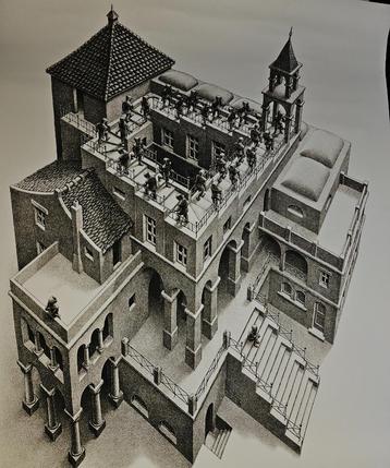 M.C. Escher   Ascending and Descending 1960  In perfecte sta beschikbaar voor biedingen